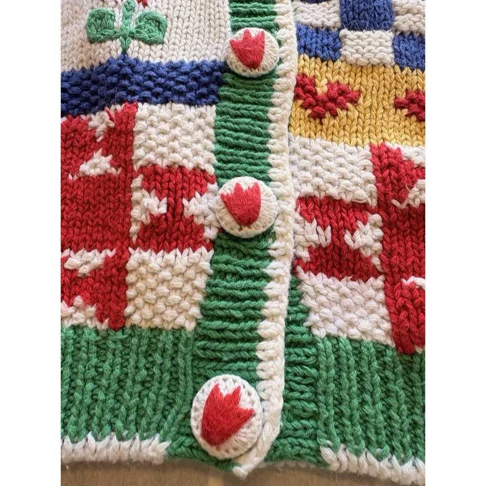 NWT Vintage Tacky Novelty Teacher Farm Pig Cow Cardigan BellePointe Granny SzM